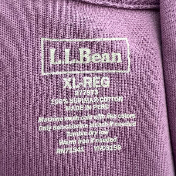 LL Bean Cardigan Womens XL Purple Knit Open Front Supima Cotton Layering Outdoor - Picture 5 of 7